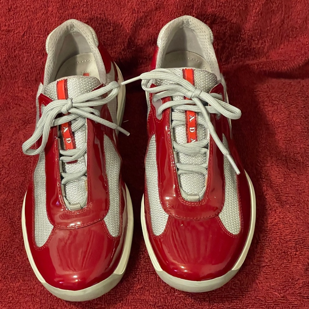 Cherry 🍒 Red Patent Leather Prada American Cups.